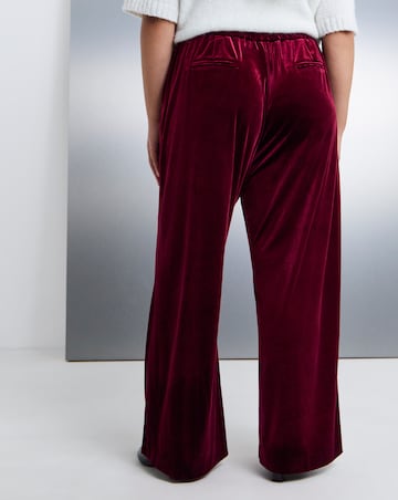 Simply Be Burgundy Velour Wide Leg Trouser Co-Ord