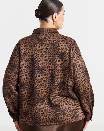 Simply Be Leopard Print Suedette Shirt