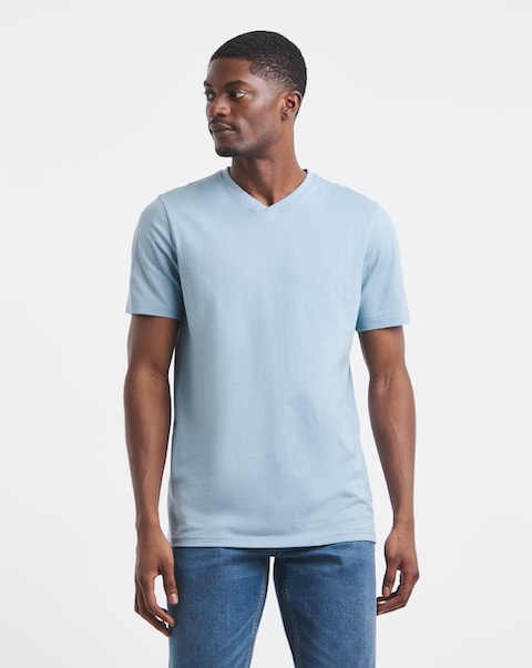 Pure Cotton V Neck T-Shirt Long