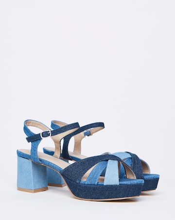 Francine Strap Detail Block Heel Platform Sandal - Extra Wide Fit (EEE)