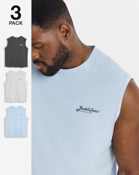 JACK & JONES Beau Tank Top 3 Pack