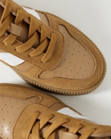 Rumba Leather Retro Lace up Trainer - Extra Wide Fit (EEE)