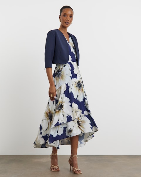 Joanna Hope Navy Cropped Jacket