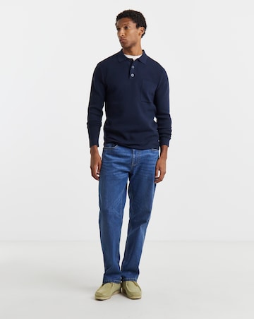 Slouch Knitted Long Sleeve Polo