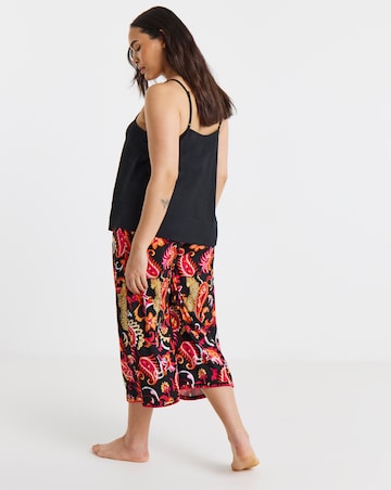 Figleaves Leopard Blanket Stitch Culotte Pyjama Set