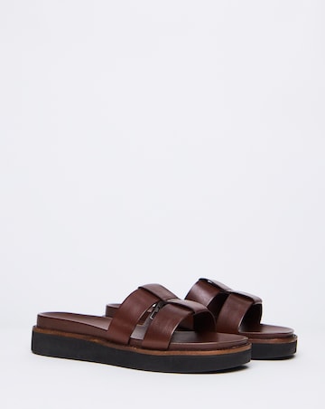 Rosalind Leather Twin Strap Mule - Wide Fit (E)