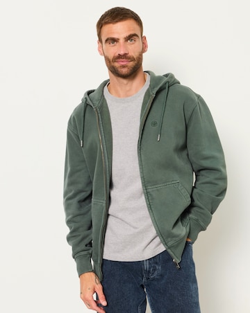 FatFace Hayle Zip Through Hoodie - Dark Green