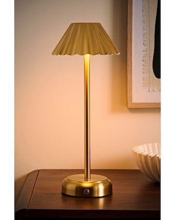 ValueLights Avery Gold Rechargeable LED Portable Table Lamp