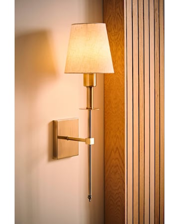 ValueLights Kincaid Antique Brass Rechargeable Easy Fit Wall Light Shade