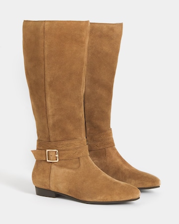 Neveah Suede Flat Knee High Boots - Extra Wide Fit (EEE) & Super Curvy Calf