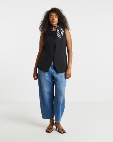 Black Longline Tailored Waistcoat