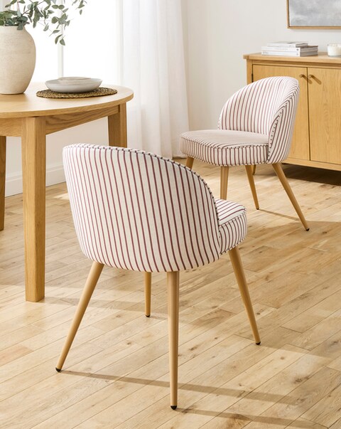 New In - Emilie Pair of Striped Dining Chairs