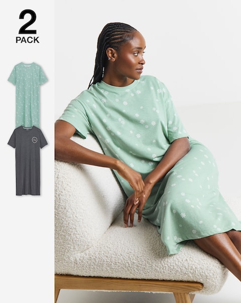 Simply Be (2 Pack) Value Nighties Floral Print