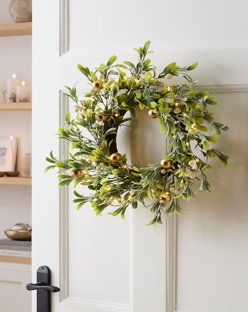 Pre-Lit Mistletoe Wreath 40cm