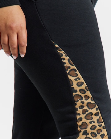 Simply Be Green Leopard Side Stripe Jogger