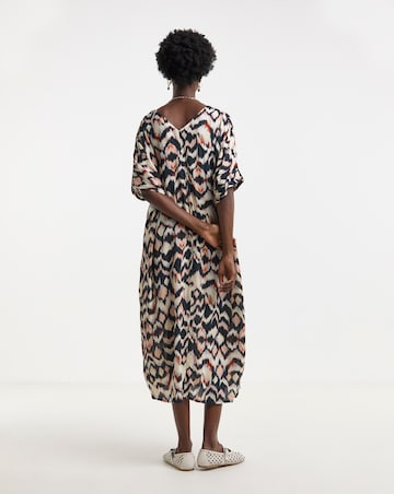 Textured Crinkle Kaftan Overhead Midi Dress