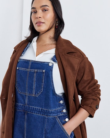 Mid Blue Denim Mini Dungaree Dress