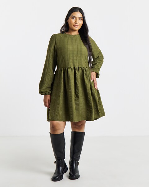 Simply Be Textured  Waist Detail Dress