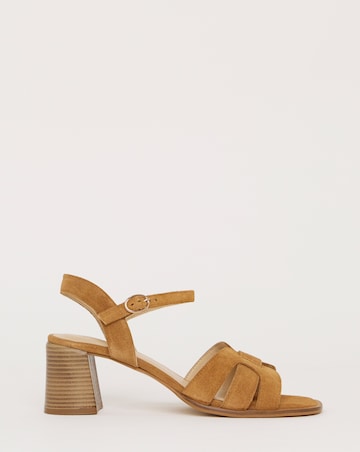 Greta Woven Detail Block Heel Sandals - Extra Wide Fit (EEE)