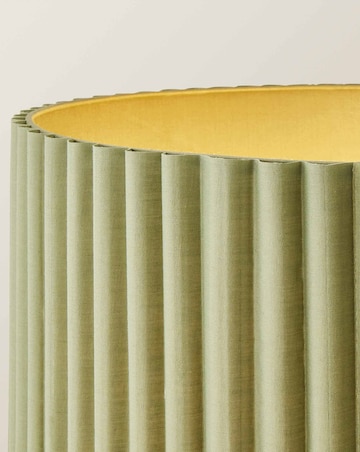 ValueLights Lenny Green Ribbed Fabric Midi Floor Lamp