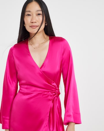 Satin Wrap Dress