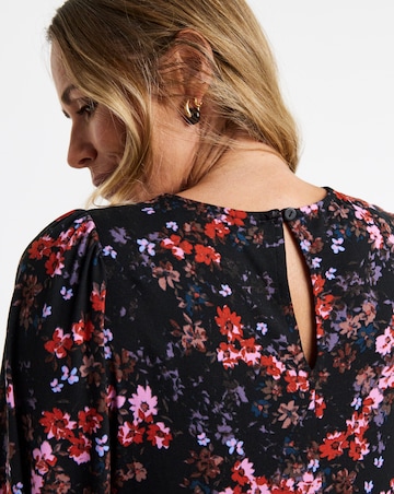 Soft Touch Midi Shirred Cuff Midi Dress