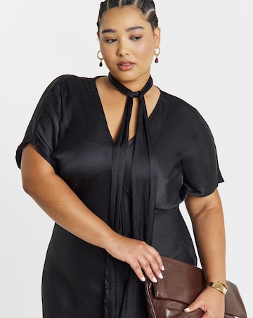 Simply Be Satin Scarf Detail Dress