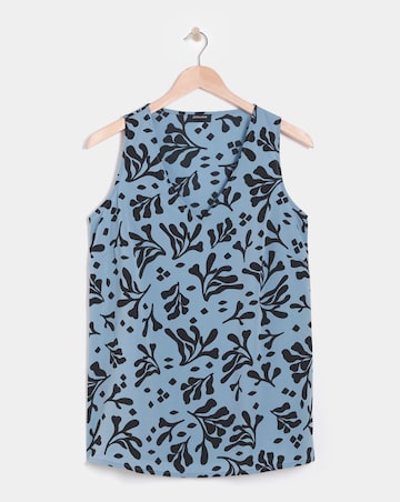 Printed V Neck Woven Vest