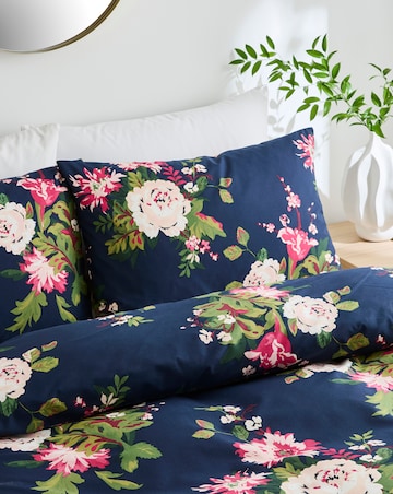 Midnight Floral Bouquet Cotton Blend Duvet Cover Set