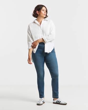 Mid Wash Stretch Slim Pull On Jeggings