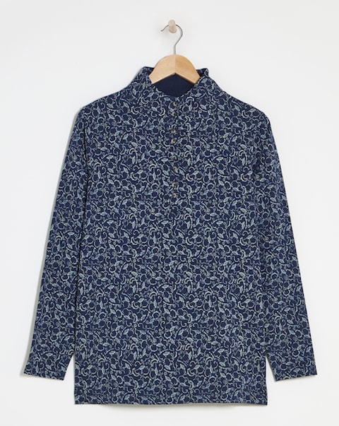 Julipa Button Funnel Neck Jersey Top
