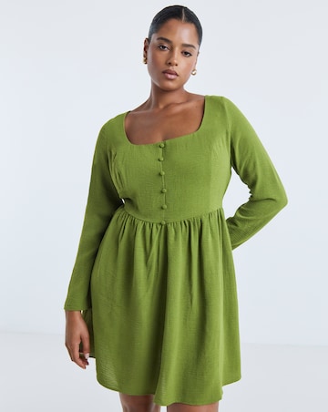 Simply Be Green Historic Detail Skater Dress