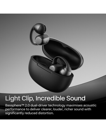 Shokz OpenDots 2 Clip-On Open-Ear True Wireless Earbuds - Black