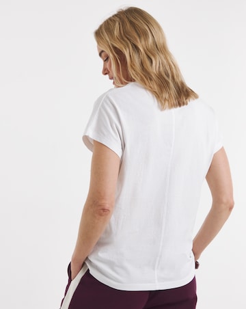 Pure Cotton White Basic V-Neck Short Sleeve T-Shirt