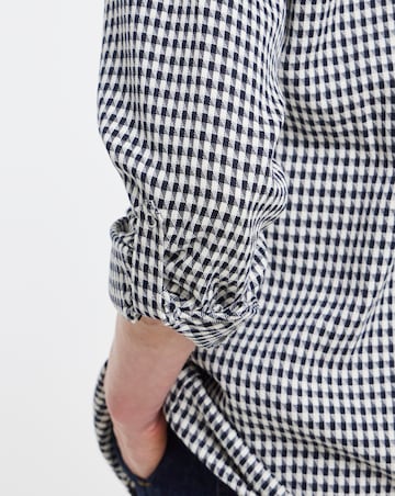 Twill Houndstooth Long Sleeve Shacket