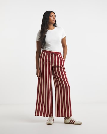 Simply Be Rust Stripe Wide Trouser Co-ord