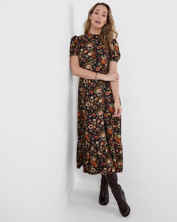 Joe Browns Petite Autumn Florals High Neck Jersey Maxi Dress