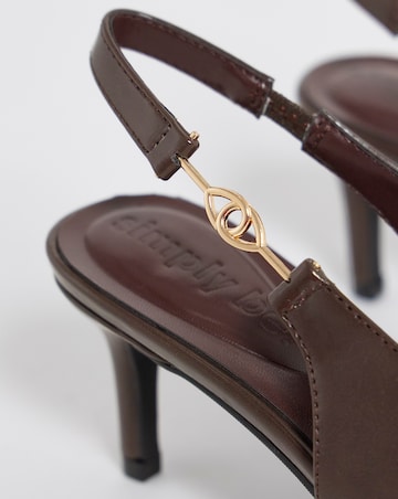Alessia Buckle Slingback Pointed Kitten Heel Shoes - Wide Fit (E)