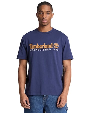 Timberland Established 1973 Short Sleeve Embroidered T-Shirt - Navy