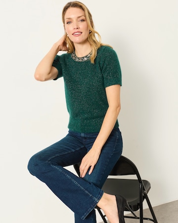 Fatface Emb Collar Knit Top