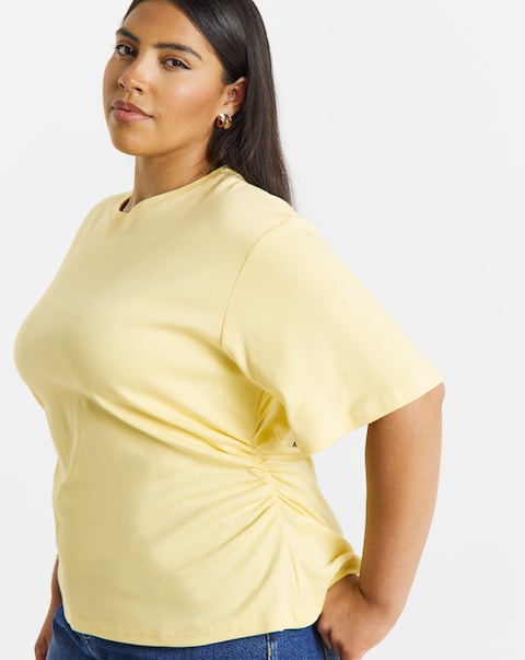 Buttermilk Cinched Waist T-Shirt