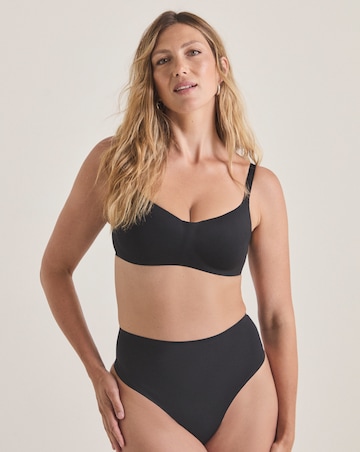 Pretty Secrets Bonded Smoothing Non Wired Balcony Bra (Fits Up To D Cup) Black