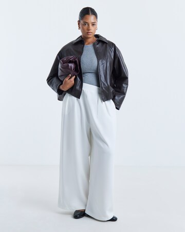 Chocolate Bubble Hem Faux Leather Jacket