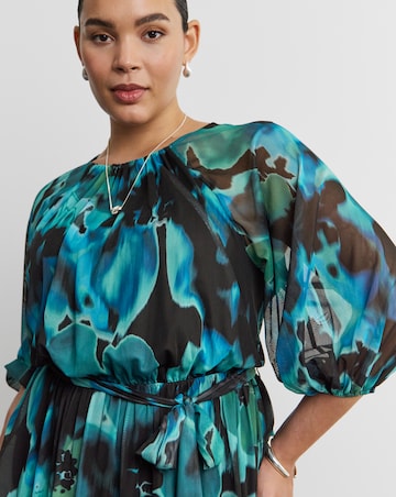 Joanna Hope Printed Mesh Maxi Dress