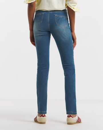 Mid Wash Stretch Slim Pull On Jeggings