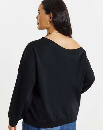 Simply Be Black Off The Shoulder Sweatshirt