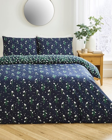 Snowdrop Cotton Blend Reversible Duvet Cover Set