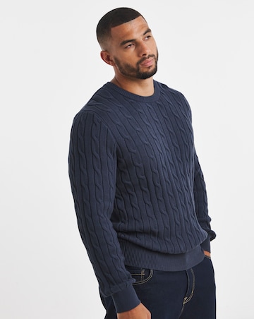 New Cable Design Crew Neck Jumper