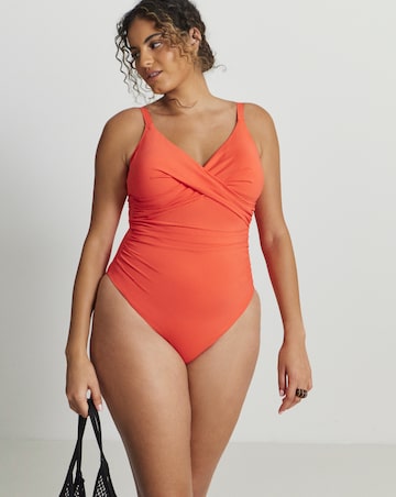Simply Be Medium Tummy Control Swimsuit Coral