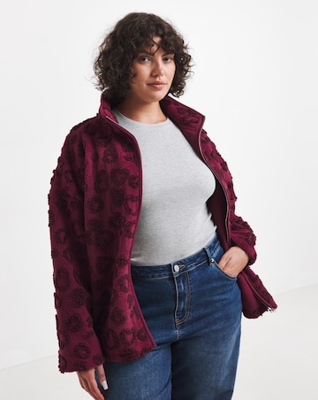 Simply Be Red And Pink Heart Leopard Fleece